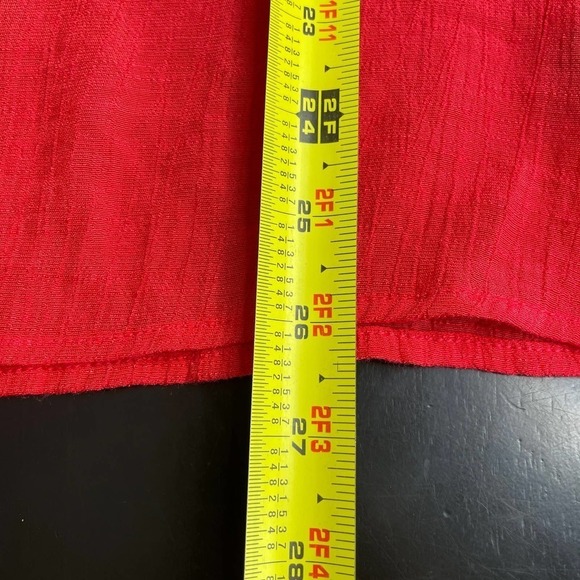 Alyx Red Long Sleeve Eyelet Cutout Lightweight Flowy Blouse Top Plus Size XXL - Picture 8 of 8